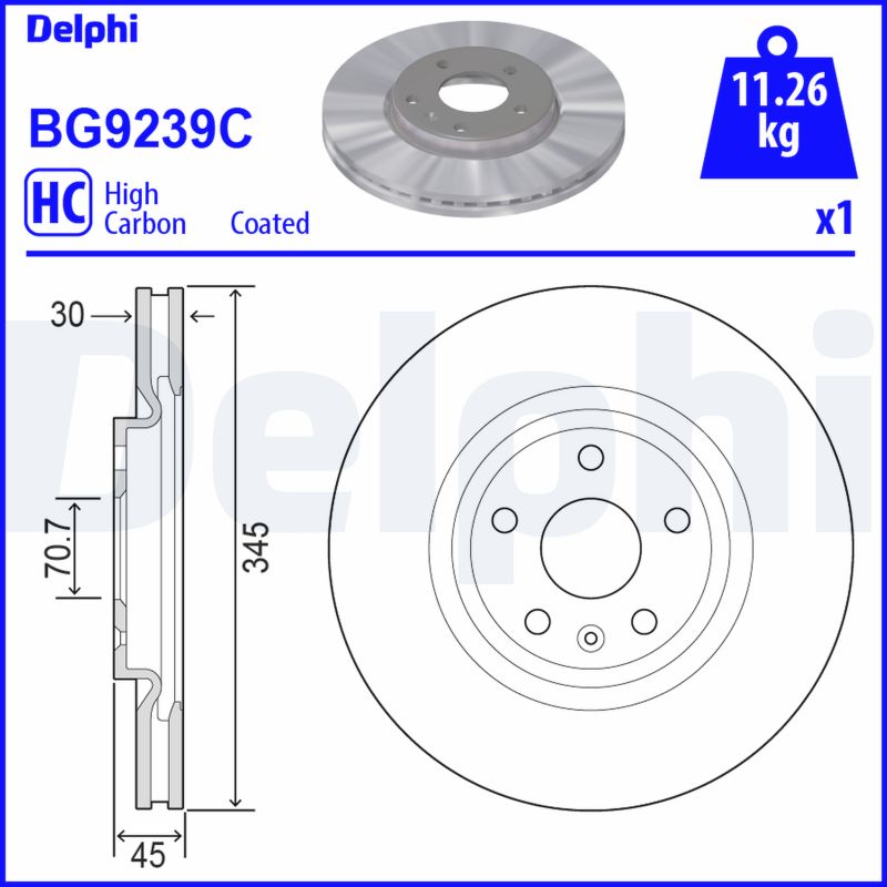 DELPHI BG9239C Discofreno-Discofreno-Ricambi Euro