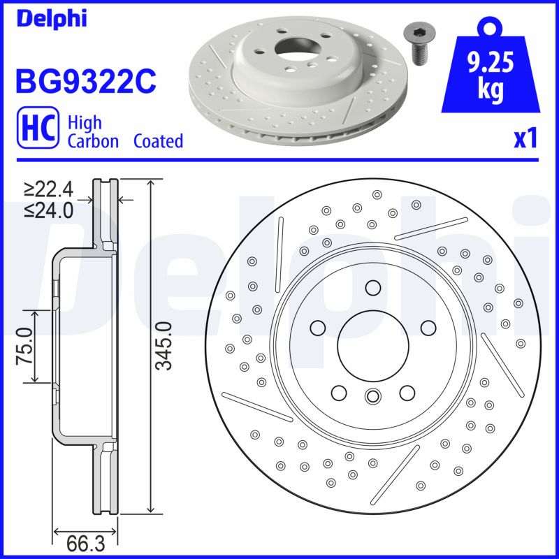 DELPHI BG9322C спирачен диск