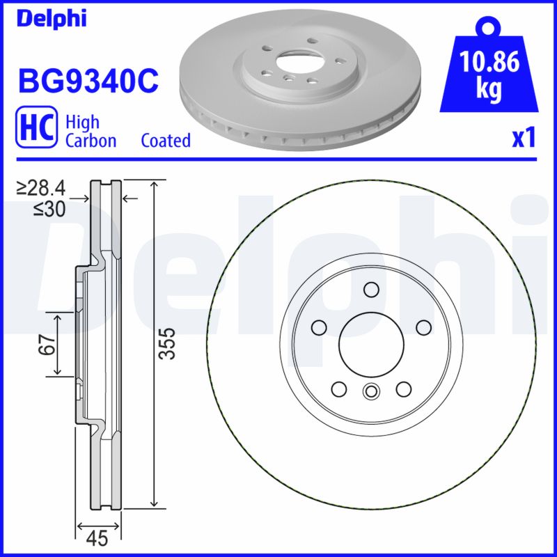 DELPHI BG9340C Discofreno-Discofreno-Ricambi Euro