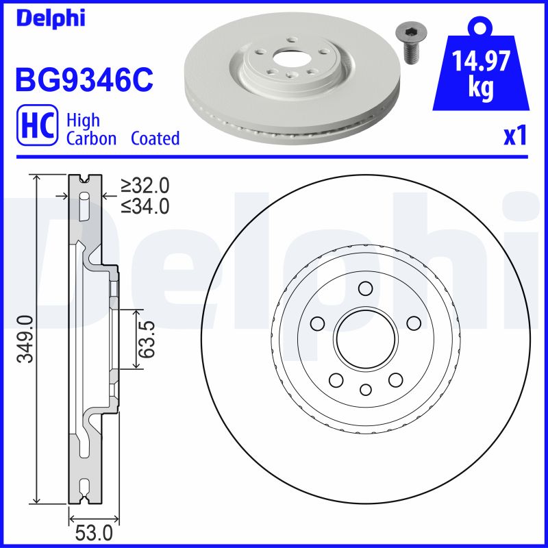 DELPHI BG9346C Brzdový kotouč