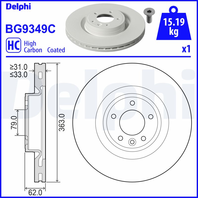 DELPHI BG9349C Discofreno