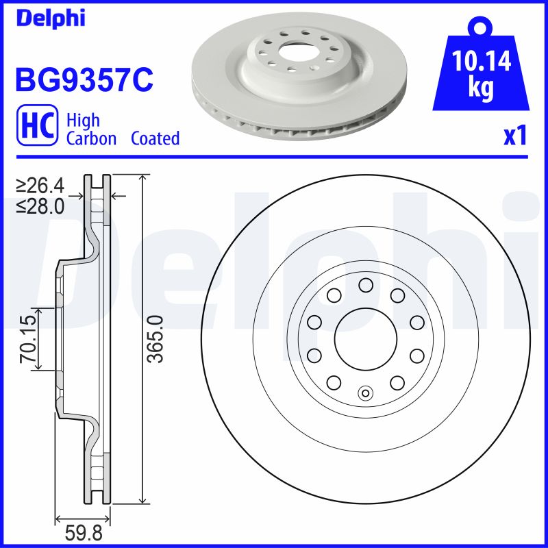 DELPHI BG9357C спирачен диск