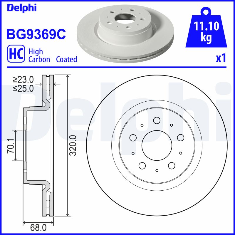 DELPHI BG9369C спирачен диск