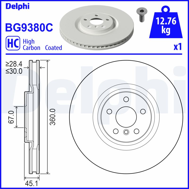 DELPHI BG9380C спирачен диск