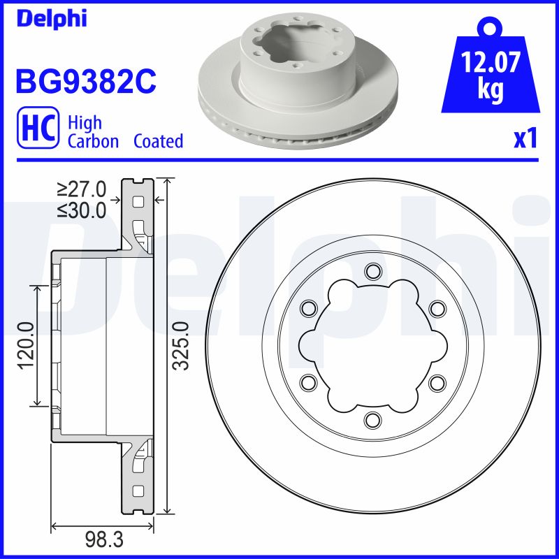 DELPHI BG9382C спирачен диск