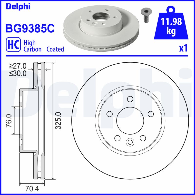 DELPHI BG9385C спирачен диск