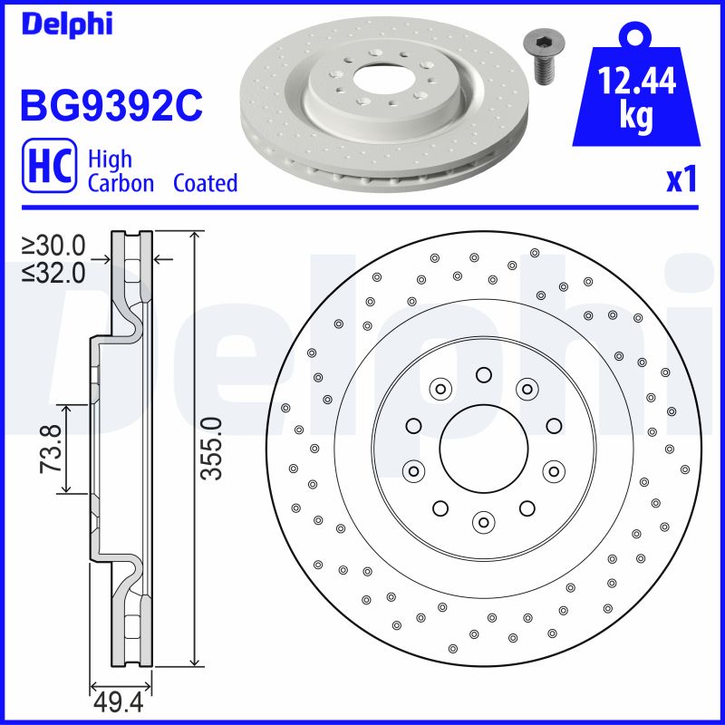 DELPHI BG9392C Brzdový kotouč