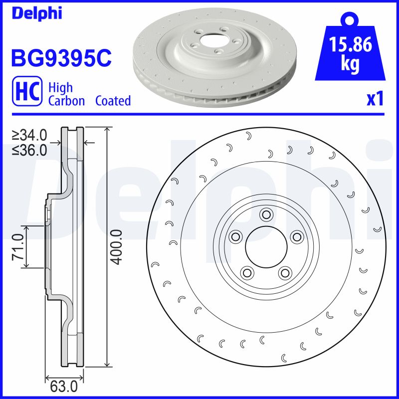 DELPHI BG9395C Brzdový kotouč