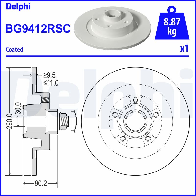 DELPHI BG9412RSC féktárcsa