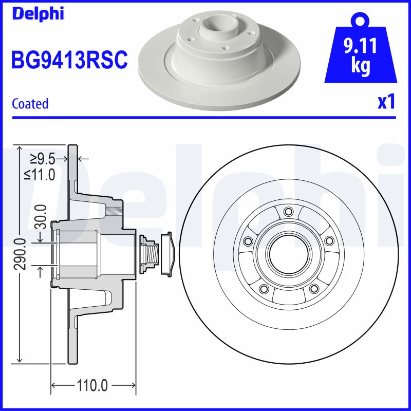 DELPHI BG9413RSC спирачен диск