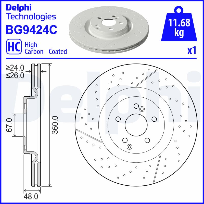DELPHI BG9424C Discofreno
