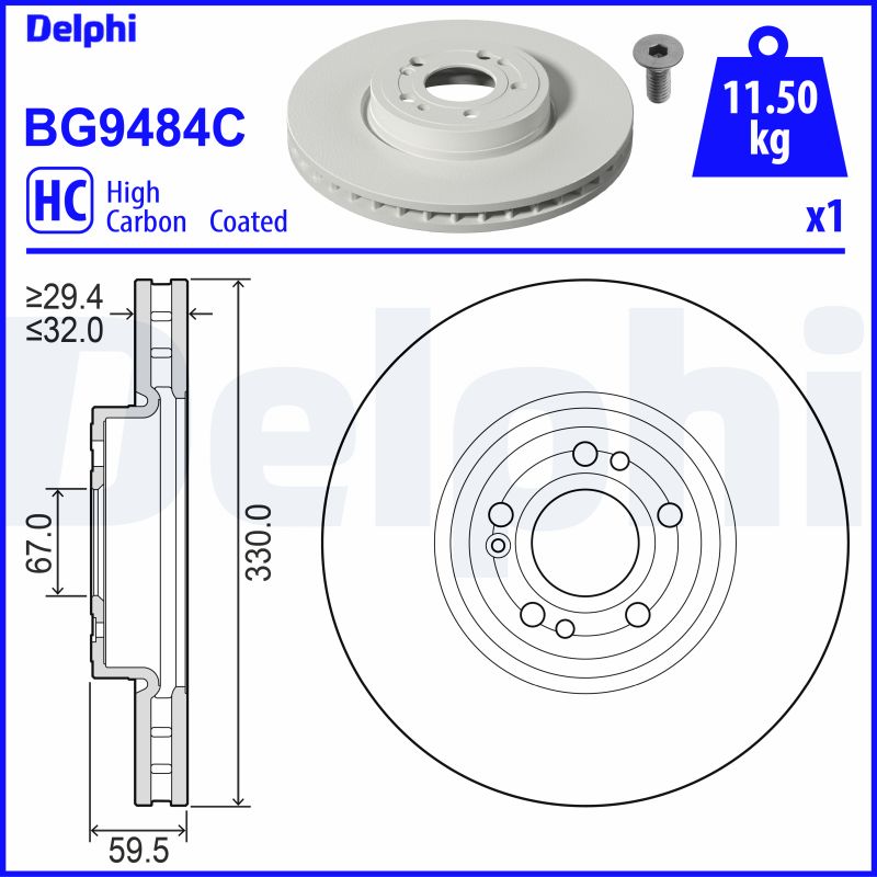 DELPHI BG9484C спирачен диск