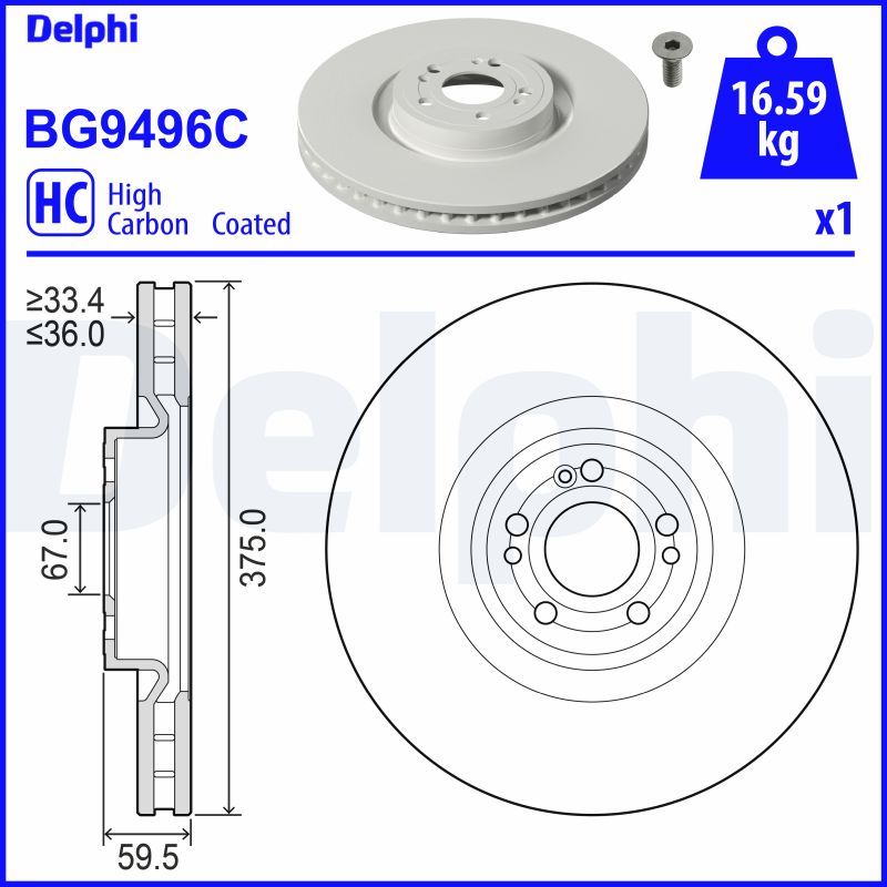 DELPHI BG9496C спирачен диск