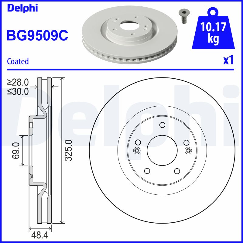 DELPHI BG9509C спирачен диск