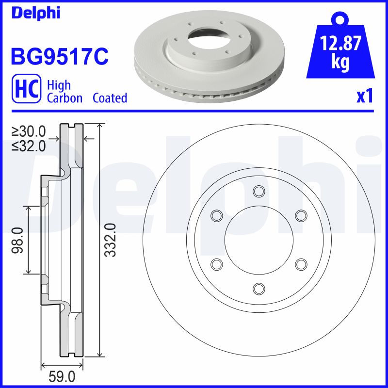 DELPHI BG9517C спирачен диск