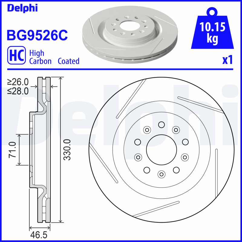 DELPHI BG9526C спирачен диск