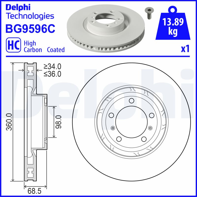 DELPHI BG9596C Discofreno