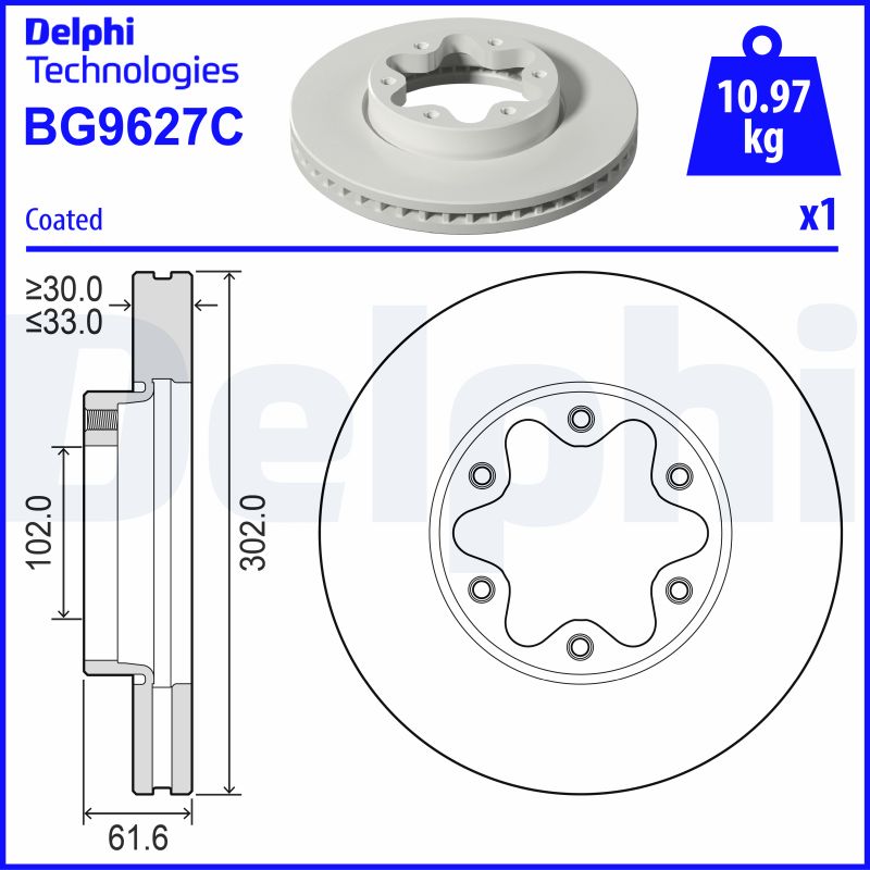 DELPHI BG9627C Discofreno