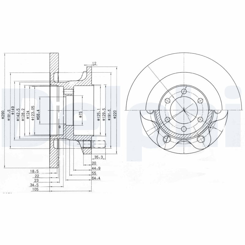 DELPHI BG9722 Disc frana