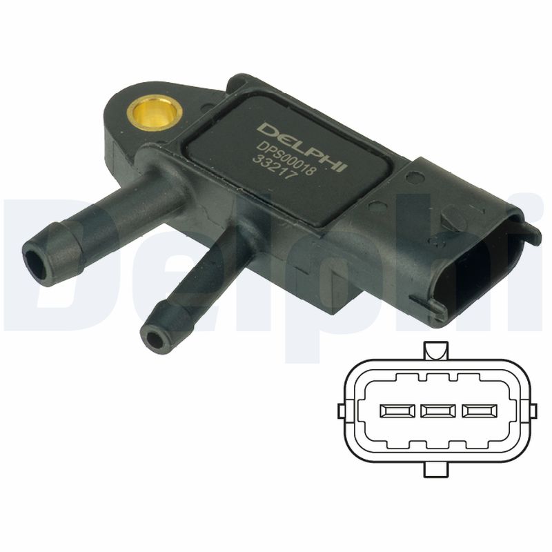 DELPHI DPS00018 Sensore, Pressione gas scarico-Sensore, Pressione gas scarico-Ricambi Euro