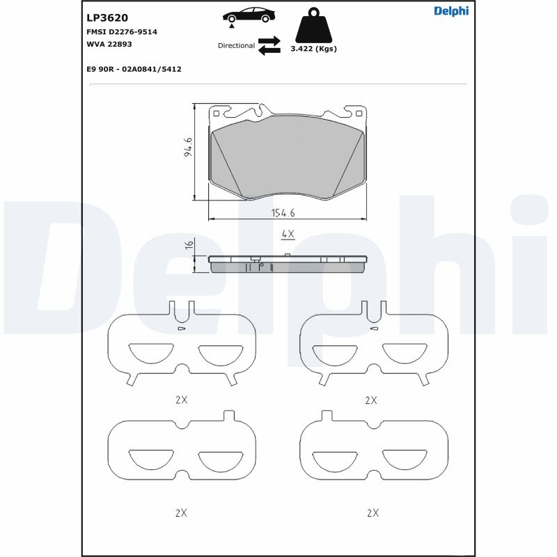 DELPHI LP3620 комплект...