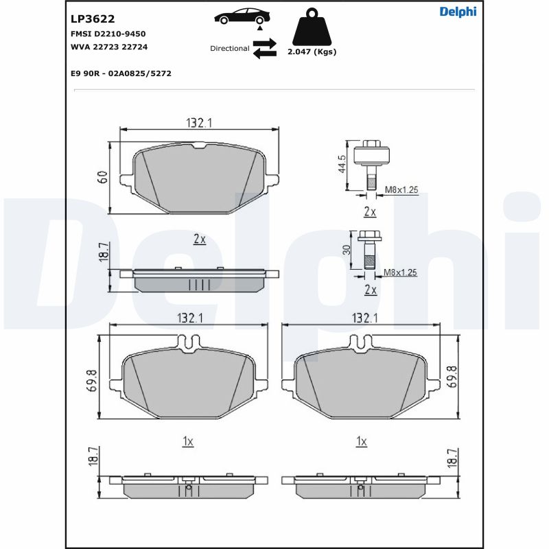 DELPHI LP3622 Kit pastiglie...