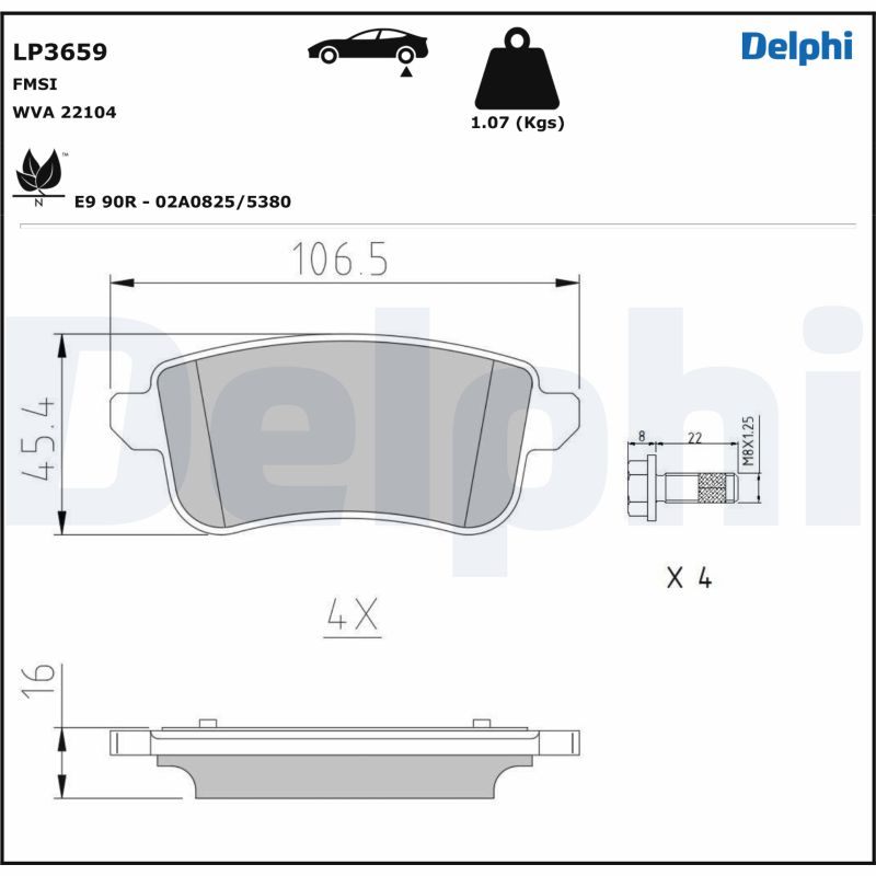 DELPHI LP3659 Kit pastiglie...