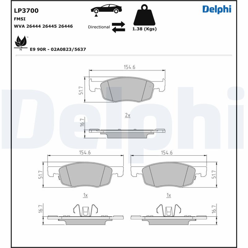 DELPHI LP3700 set placute...