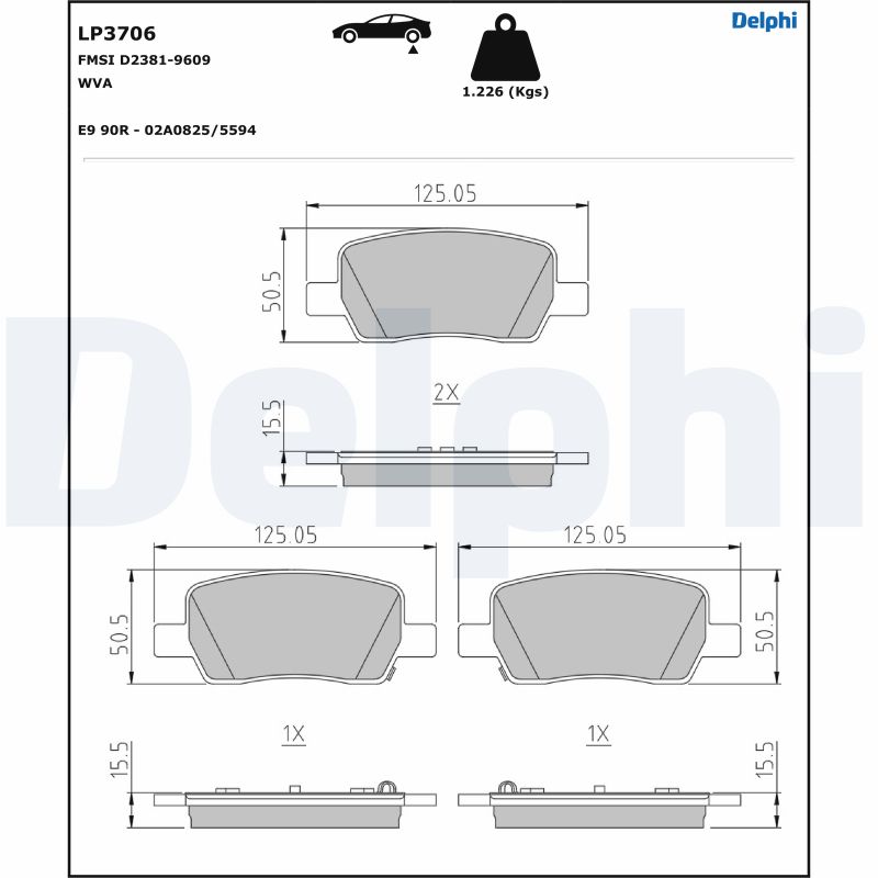 DELPHI LP3706 Kit pastiglie...