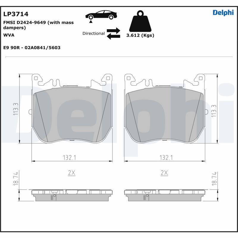 DELPHI LP3714 Kit pastiglie...