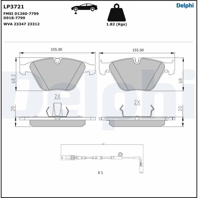 DELPHI LP3721 Kit pastiglie...