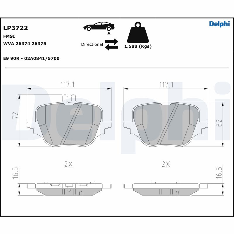 DELPHI LP3722 Kit pastiglie...