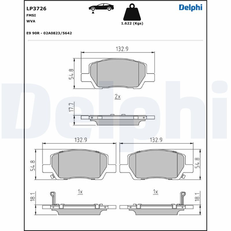 DELPHI LP3726 Kit pastiglie...