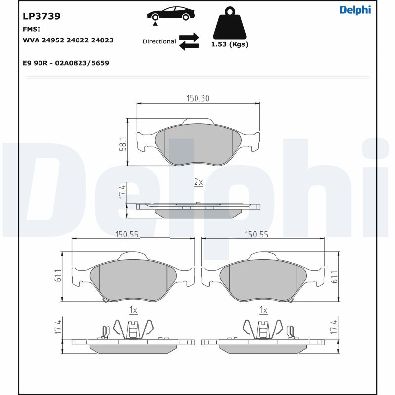DELPHI LP3739 Kit pastiglie...