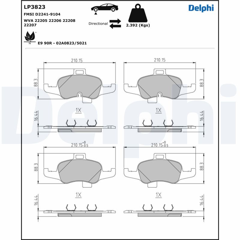 DELPHI LP3823 set placute...