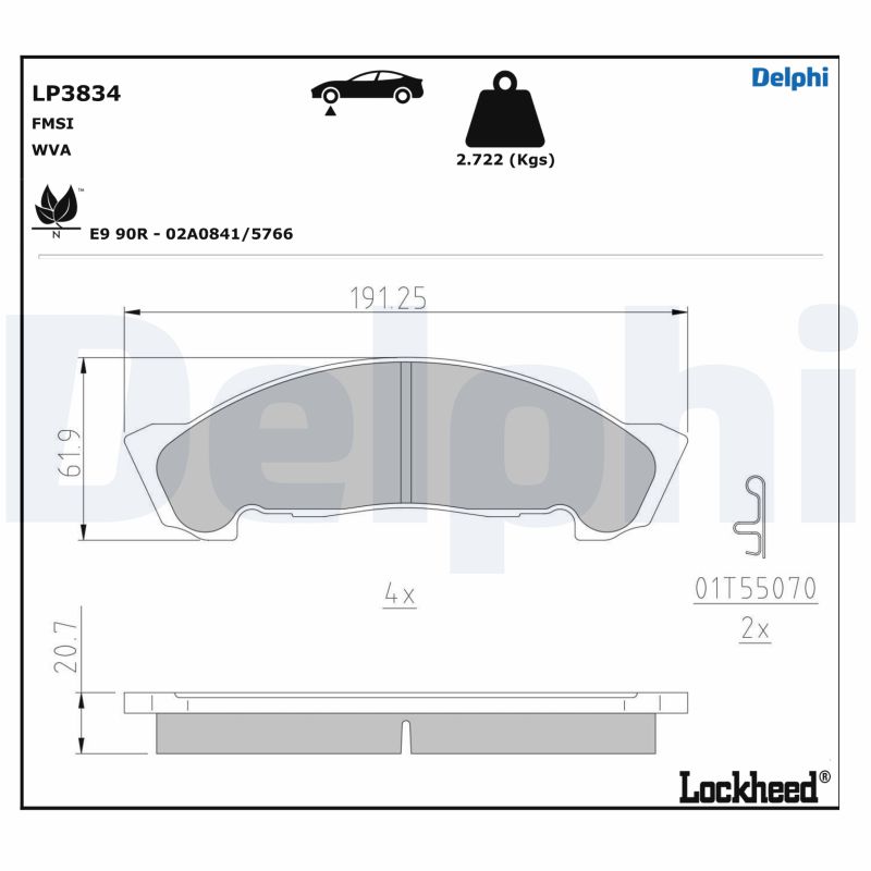 DELPHI LP3834 Kit pastiglie...