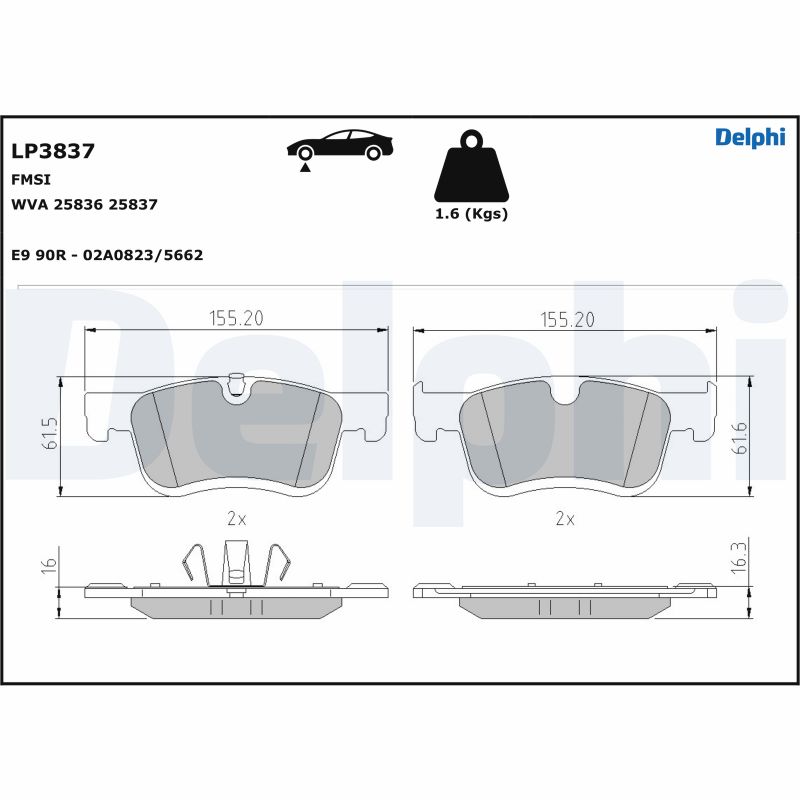 DELPHI LP3837 Kit pastiglie...