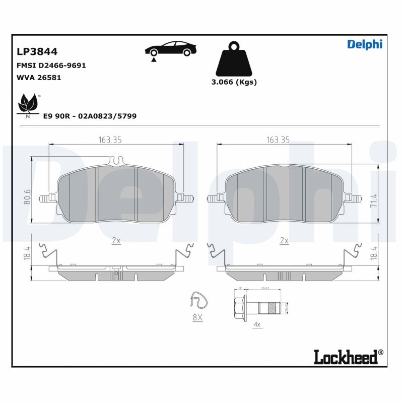 DELPHI LP3844 комплект...