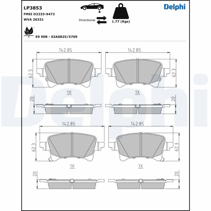 DELPHI LP3853 комплект...