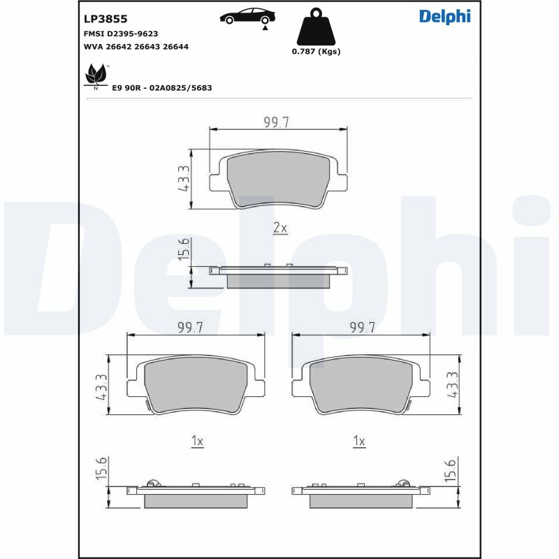 DELPHI LP3855 комплект...