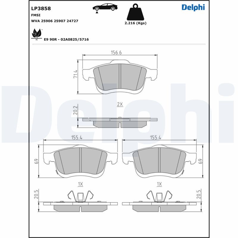 DELPHI LP3858 комплект...