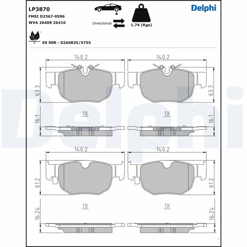 DELPHI LP3870 комплект...