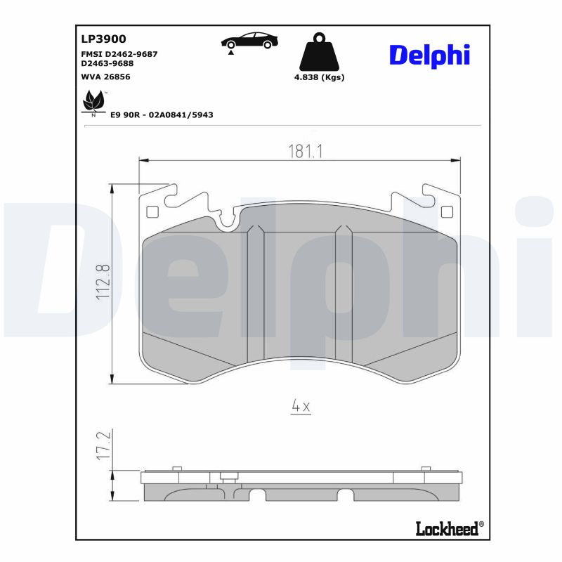 DELPHI LP3900 Kit pastiglie...