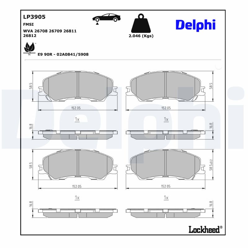 DELPHI LP3905 Kit pastiglie...
