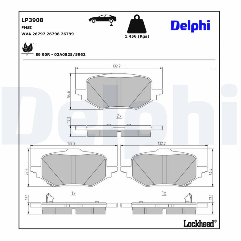 DELPHI LP3908 Kit pastiglie...
