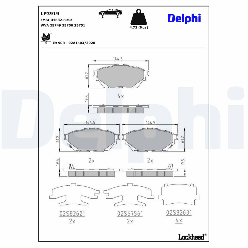 DELPHI LP3919 Kit pastiglie...