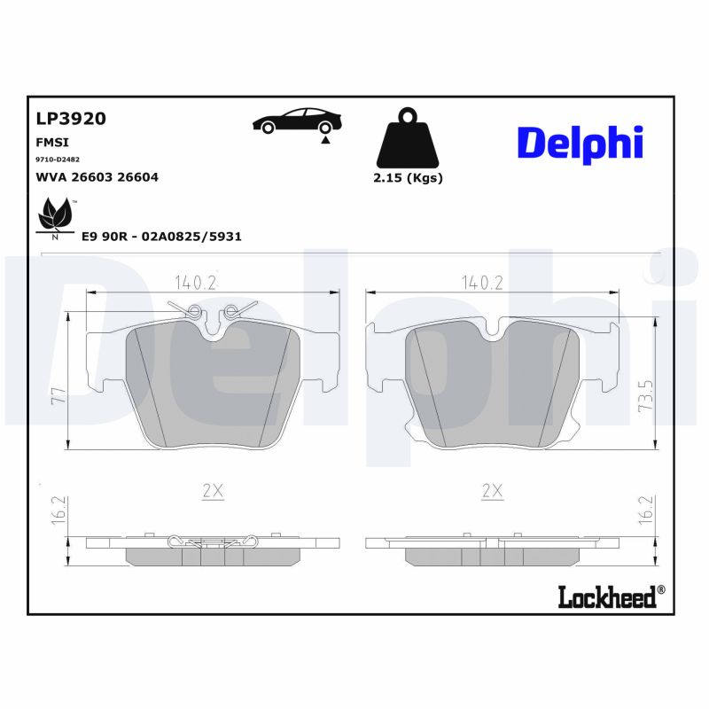 DELPHI LP3920 Kit pastiglie...