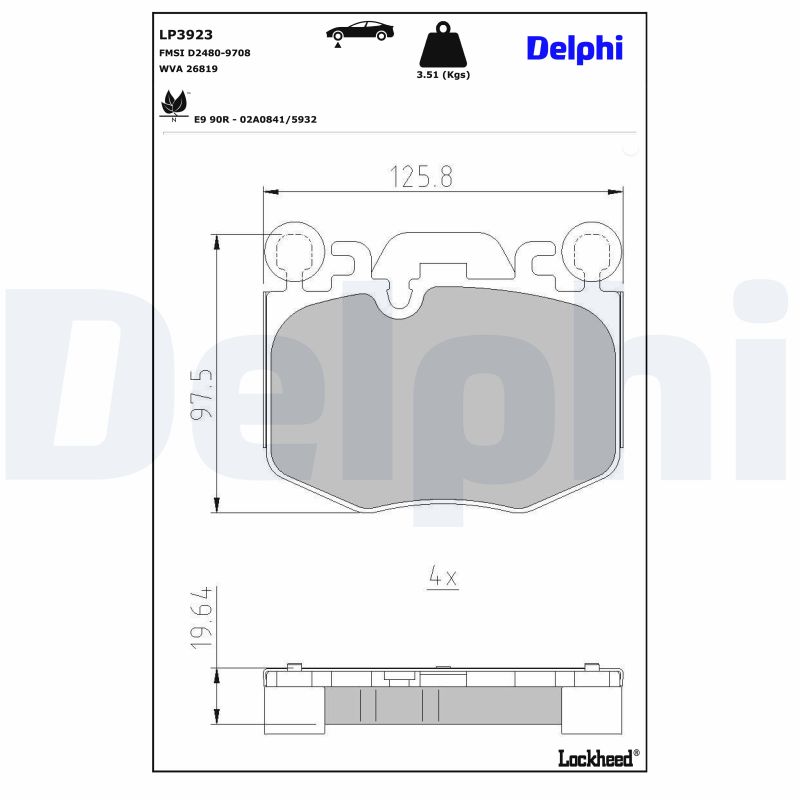DELPHI LP3923 Kit pastiglie...