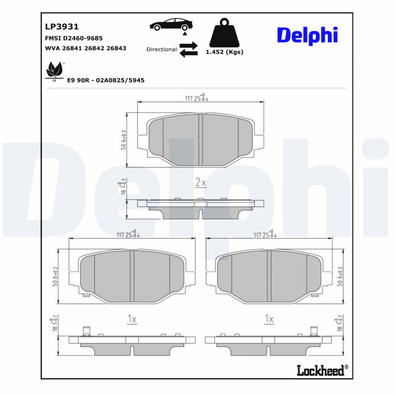 DELPHI LP3931 Kit pastiglie...
