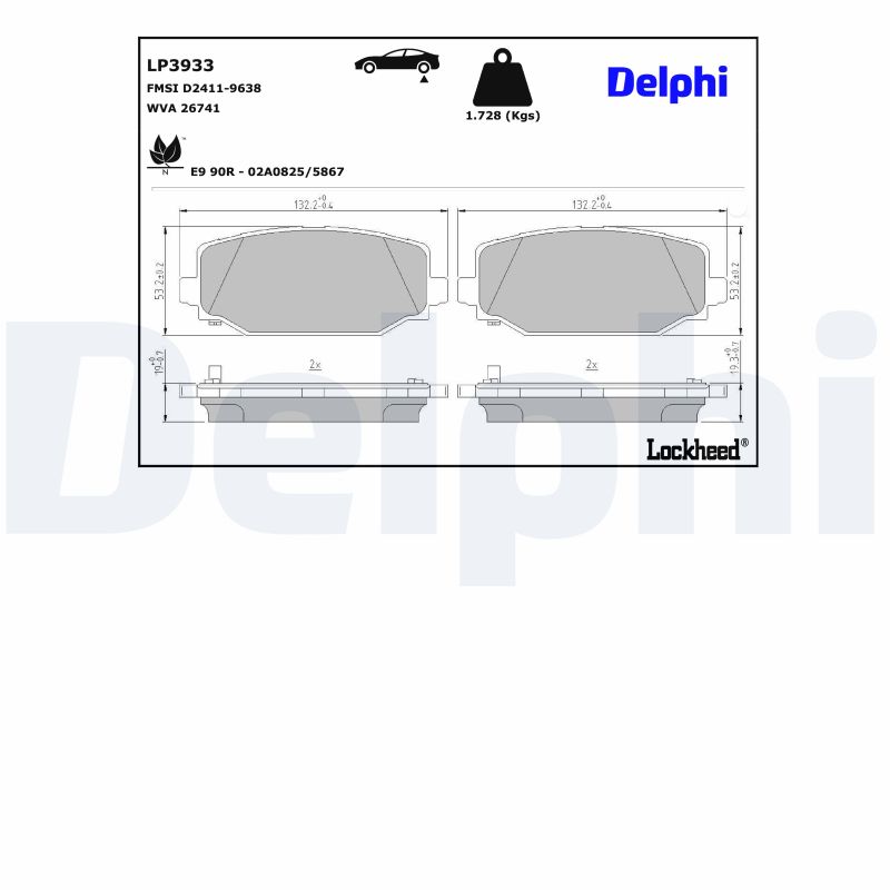 DELPHI LP3933 Kit pastiglie...